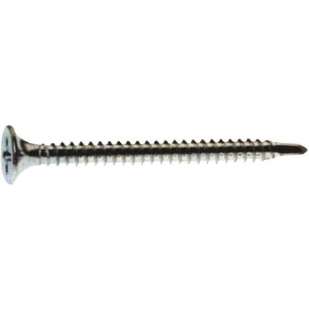 Pro-Twist Self-Drilling Screw, #6 x 1-5/8 in, Zinc Plated Bugle Head Phillips Drive SDZ158